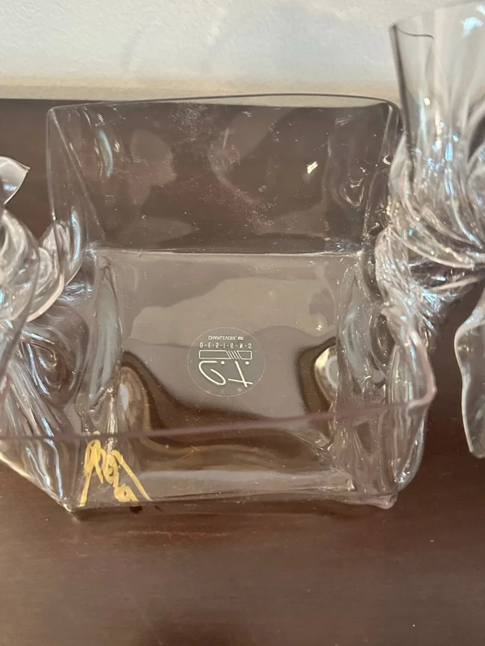 1992 VTG Hand Signed Modernist Lucite Handkerchief Napkin Holder by C.T. Design
